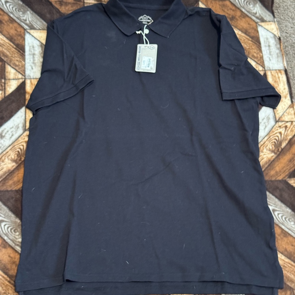 St. John's Bay Black Polo Shirt Classic Design
